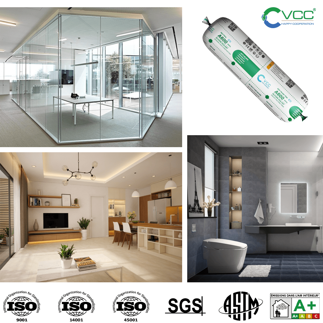 ung dung cua keo VCC A600 VCC Sealant Sản xuất phân phối keo silicone và chất kết dính chuyên nghiệp ứng dụng của keo Silicone VCC A600