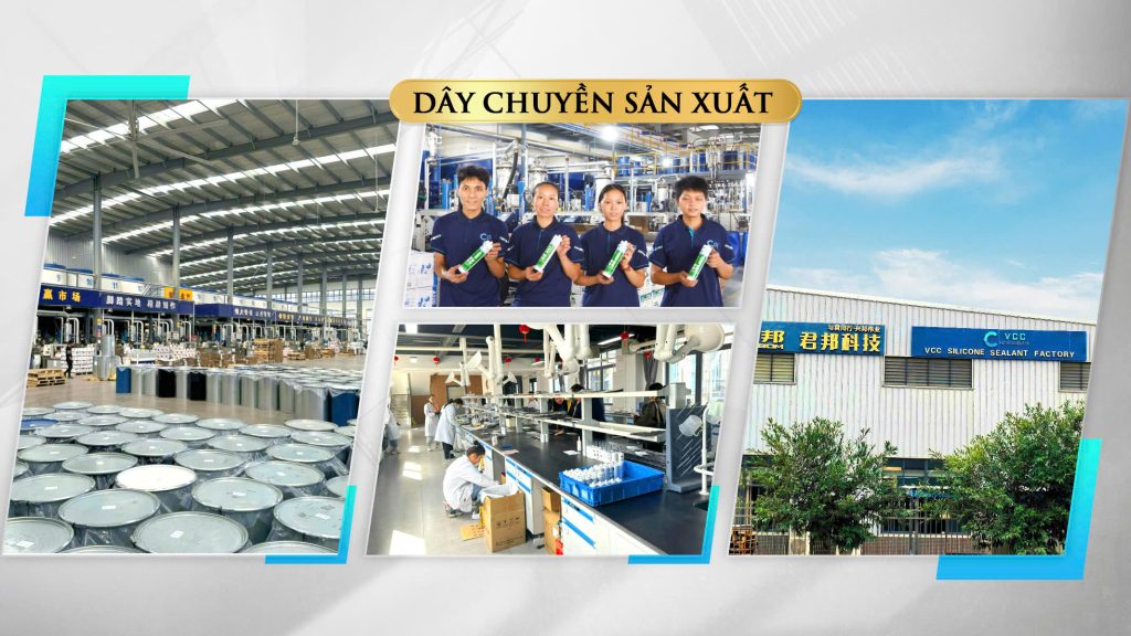 Dây chuyền sản xuất keo hiện đại của VCC VCC Sealant Sản xuất phân phối keo silicone và chất kết dính chuyên nghiệp Dây chuyền sản xuất keo hiện đại của VCC
