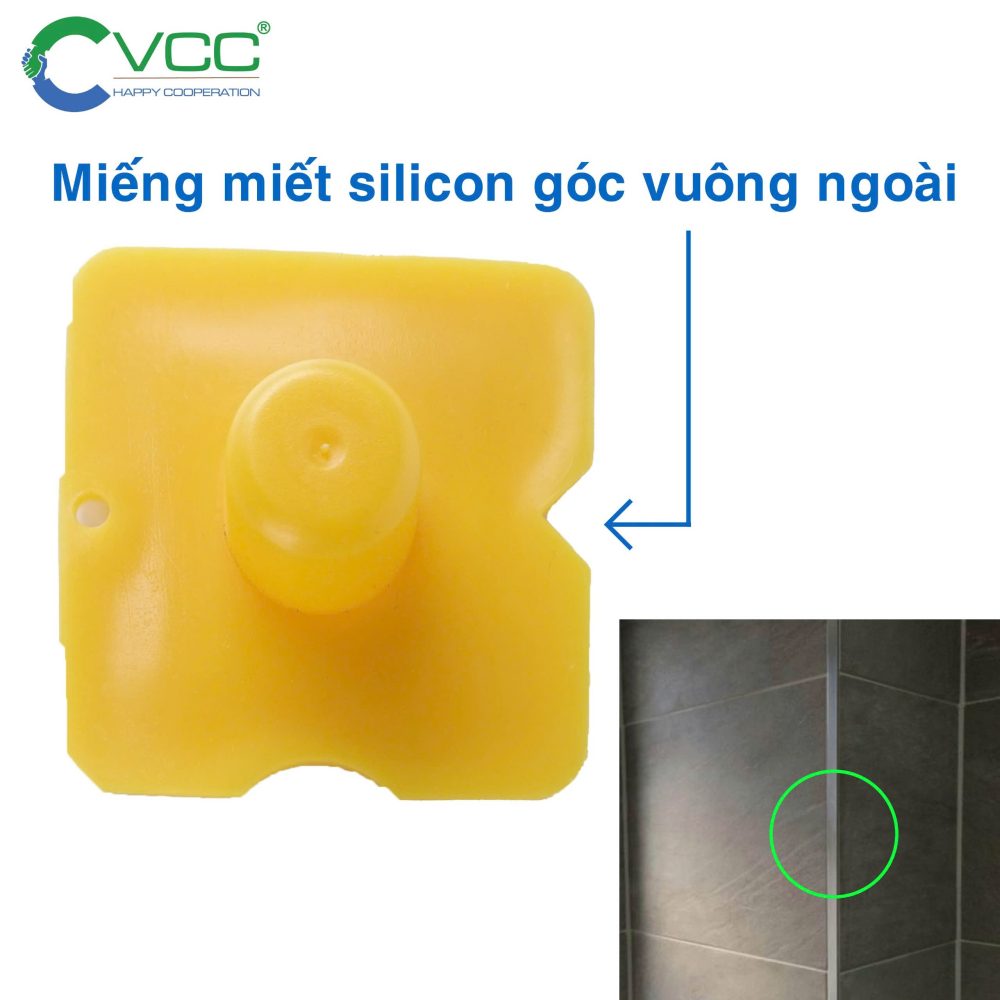 Miếng nhựa chà ron với khe tam giác để miết góc vuông ngoài VCC Sealant Sản xuất phân phối keo silicone và chất kết dính chuyên nghiệp Miếng nhựa chà ron với khe tam giác để miết góc vuông ngoài