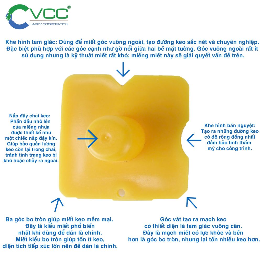 Thiết kế thông minh của miếng nhựa chà ron VCC Sealant Sản xuất phân phối keo silicone và chất kết dính chuyên nghiệp Thiết kế thông minh của miếng nhựa chà ron
