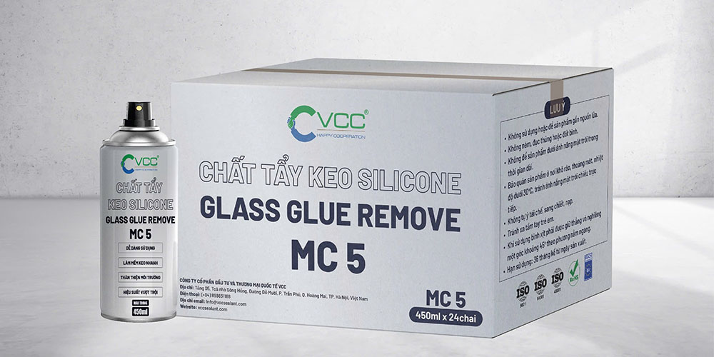 Chất tẩy keo silicone MC 5 VCC Sealant Sản xuất phân phối keo silicone và chất kết dính chuyên nghiệp Chất tẩy keo silicone MC 5