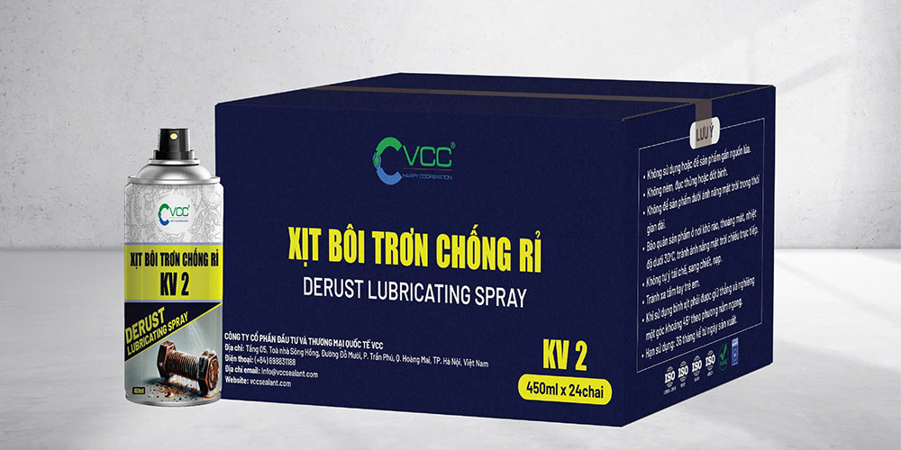 Chất tẩy rỉ sét KV 2 VCC Sealant Sản xuất phân phối keo silicone và chất kết dính chuyên nghiệp Chất tẩy rỉ sét KV 2