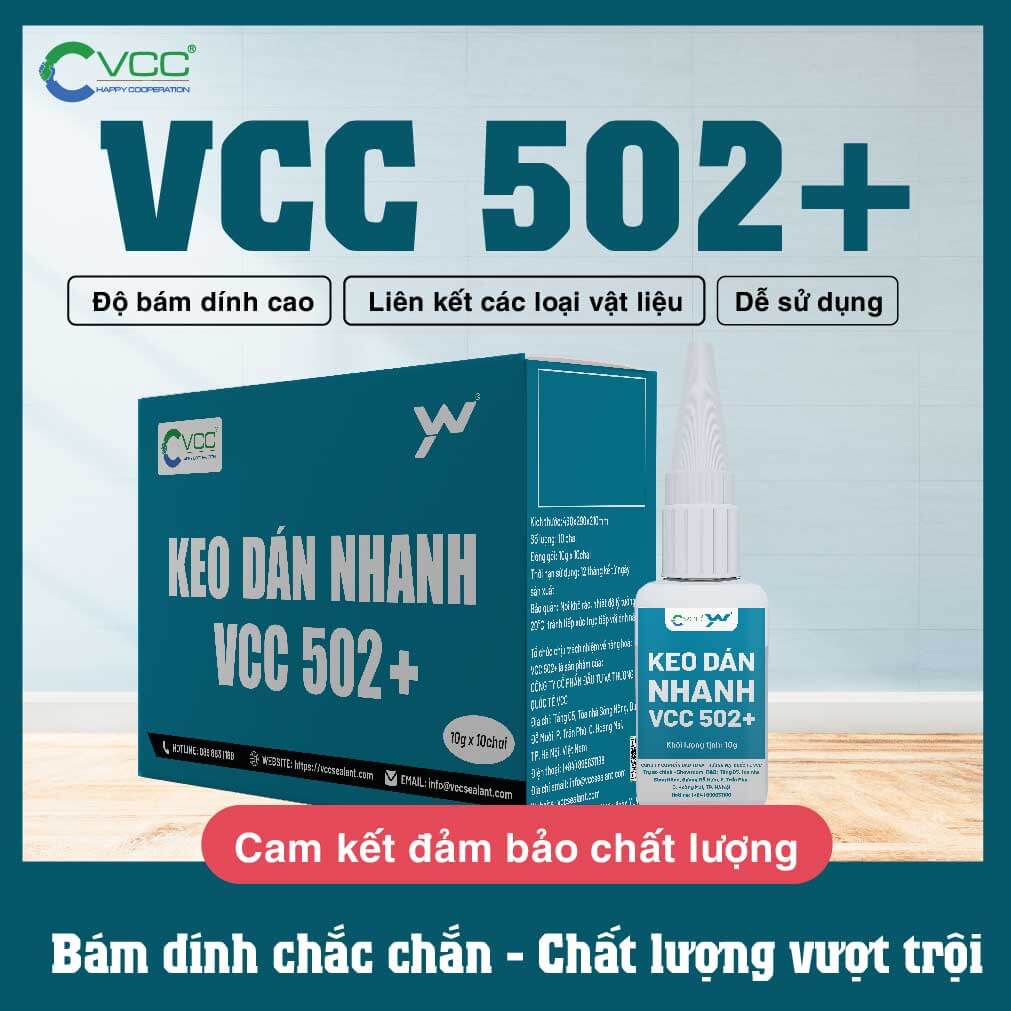 Keo dán VCC 502+ VCC Sealant Sản xuất phân phối keo silicone và chất kết dính chuyên nghiệp Keo dán VCC 502+