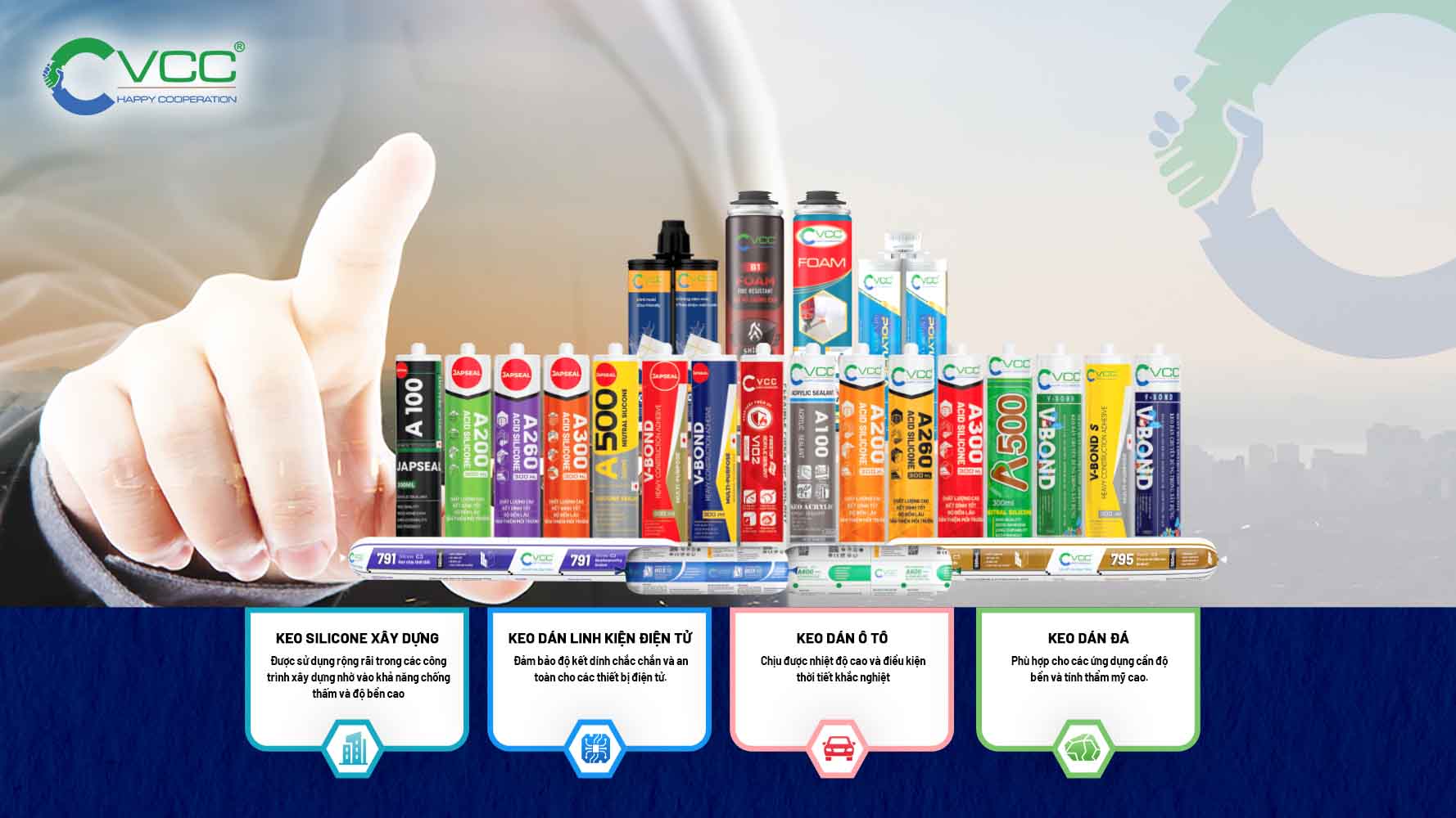 Các sản phẩm của VCC sản xuất và phân phối