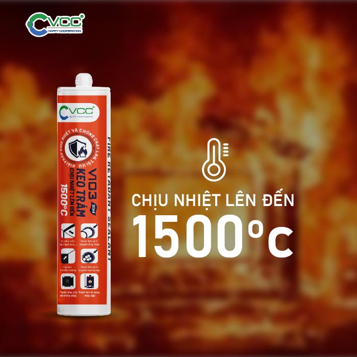 Keo chịu nhiệt 1500°C VCC V103 VCC Sealant Sản xuất phân phối keo silicone và chất kết dính chuyên nghiệp Keo chịu nhiệt 1500°C VCC V103