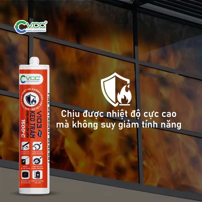 Keo chịu nhiệt 1500°C VCC V103 VCC Sealant Sản xuất phân phối keo silicone và chất kết dính chuyên nghiệp Keo chịu nhiệt 1500°C VCC V103