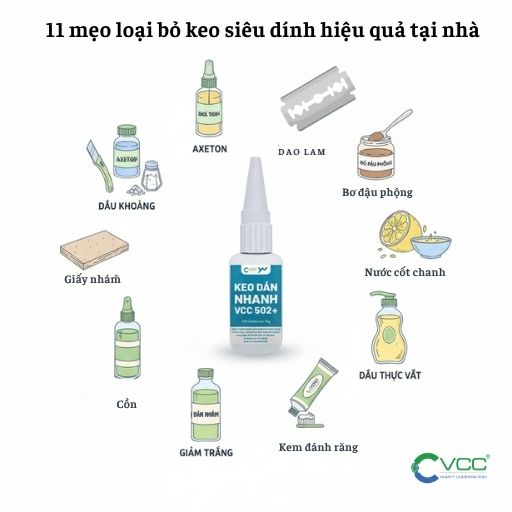 11 mẹo loại bỏ keo siêu dính hiệu quả tại nhà