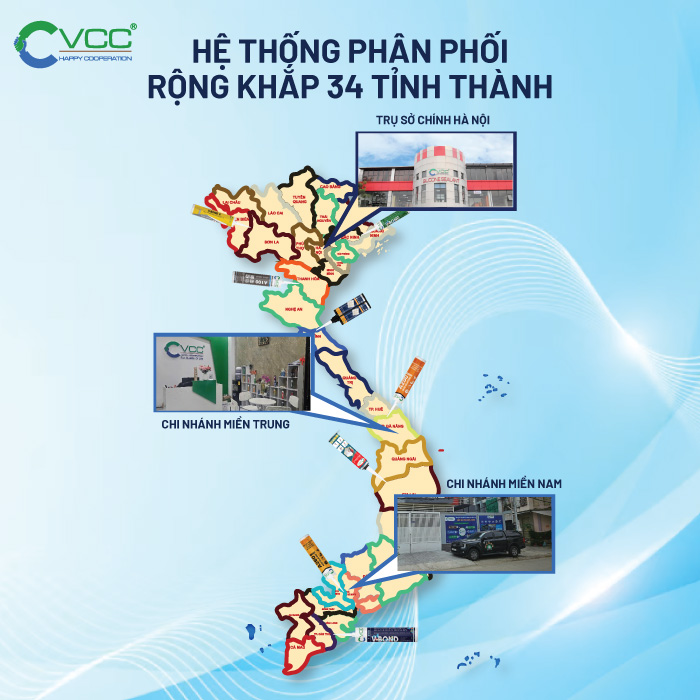 Hệ thống phân phối VCC đã có mặt tại 34 tỉnh thành và một số nước Đông Nam Á
