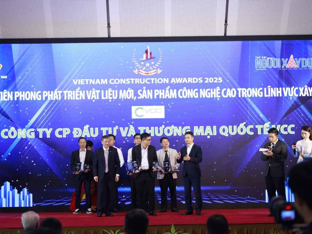 VCC đạt giải thưởng Doanh nghiệp tiên phong phát triển vật liệu mới sản phẩm công nghệ cao trong lĩnh vực xây dựng 2025