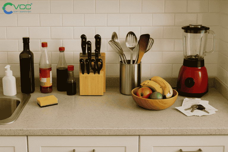 Những thứ không nên để bàn bếp làm bếp dễ bẩn