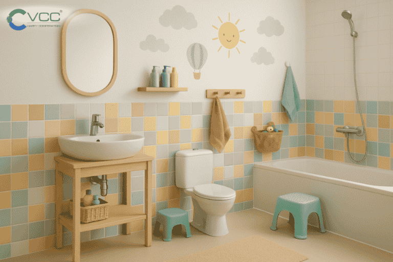 Thiết kế phòng tắm cho trẻ an toàn và tiện dụng nhất