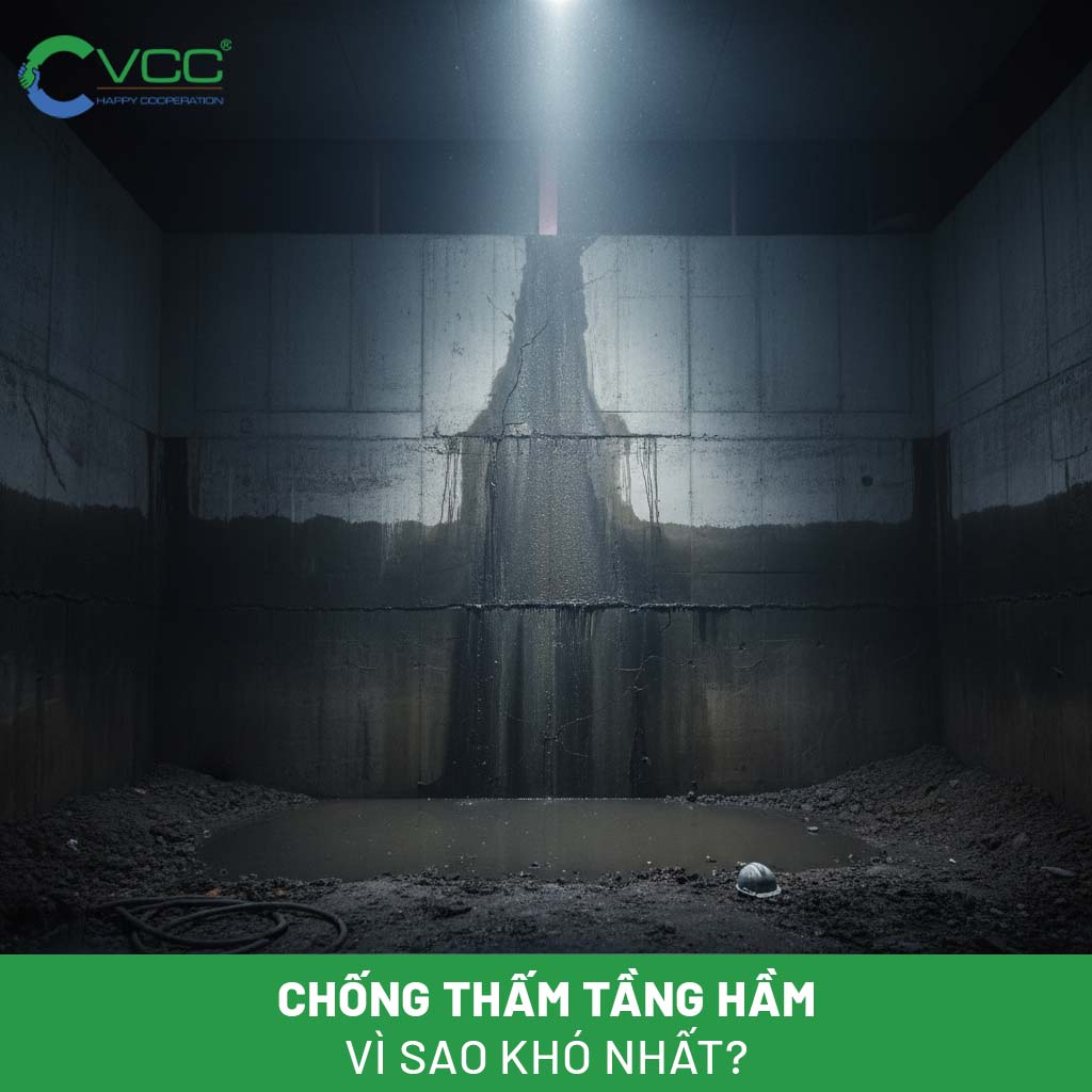 Vì sao chống thấm tầng hầm là hạng mục khó nhất