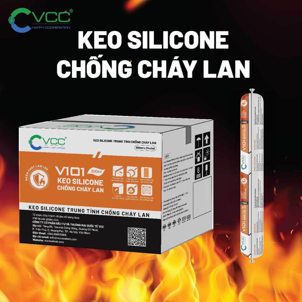 Keo Silicone Chống Cháy Lan Vcc V101 Cấp Fv 0 Chịu Nhiệt độ Cao Ngăn Khói độc