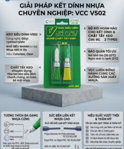 Keo chuyên dụng cho các loại nhựa khó dính, mang lại mối liên kết trong suốt và đạt sức bền liên kết lên đến 70-120 kg/cm2 trên nhựa Polycarbonate.