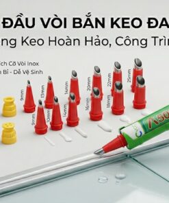 Bộ 9 đầu Vòi Bắn Keo Inox Vcc đa Năng Nhiều Kích Cỡ Thi Công Cùng Keo Silicone Vcc A500 Trên Mặt Kính  Vcc Sealant   Sản Xuất Phân Phối Keo Silicone Và Chất Kết Dính Chuyên Nghiệp
