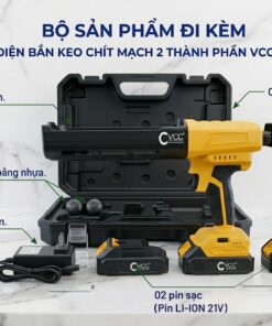 Bộ Sản Phẩm Súng điện Bắn Keo Chít Mạch 2 Thành Phần Vcc Bao Gồm Súng 2 Pin Lithium ion 21v Bộ Sạc 2 đầu đẩy Nhựa Và Vali đựng Chuyên Dụng  Vcc Sealant   Sản Xuất Phân Phối Keo Silicone Và Chất Kết Dính Chuyên Nghiệp