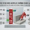 Ảnh Sản Phẩm Keo Chống Cháy Lan Vcc V102 Chai Keo Màu đỏ Với Logo Vcc Happy Cooperation Hiển Thị Nổi Bật Bên Cạnh Là Mô Hình ứng Dụng Bịt Kín Cổ ống Kỹ Thuật đạt Chuẩn Ei60 Cho ống Gió Và Trám Mối Nối Cửa Thạch Cao đạt Chuẩn Ei90 Chứa Các Văn Bản Về ưu điểm Sơn Phủ được Gốc Nước độ Cứng Cao an Toàn Hạng A+ Và Hợp Chất Chống Cháy Mgoh2 Có Các Logo Chứng Nhận Sgs Astm  Vcc Sealant   Sản Xuất Phân Phối Keo Silicone Và Chất Kết Dính Chuyên Nghiệp