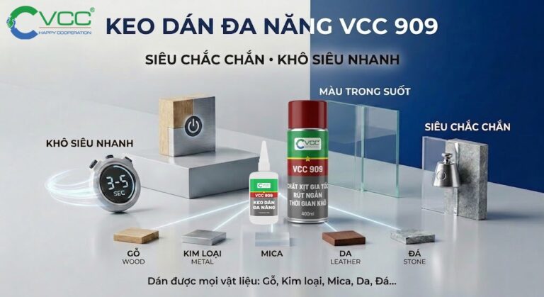 Ảnh Bộ đôi Keo Dán đa Năng Vcc 909 Và Xịt Gia Tốc Khô Nhanh 3 5 Giây Mối Dán Trong Suốt Chuyên Dụng Dán Gỗ Kim Loại Mica Da Và đá  Vcc Sealant   Sản Xuất Phân Phối Keo Silicone Và Chất Kết Dính Chuyên Nghiệp
