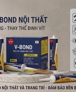 Thùng và chai keo dán đa năng Japseal V-Bond Nội Thất thay thế đinh vít của VCC Sealant