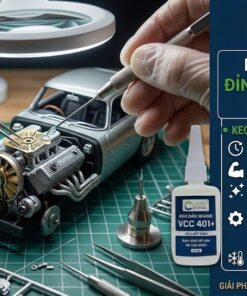 Ứng dụng keo dán nhanh VCC 401+ lắp ráp mô hình cơ khí siêu nhỏ, mối dán chắc chắn, thẩm mỹ không để lại khói trắng trên bề mặt nhựa và kim loại.