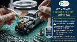 Ứng dụng keo dán nhanh VCC 401+ lắp ráp mô hình cơ khí siêu nhỏ, mối dán chắc chắn, thẩm mỹ không để lại khói trắng trên bề mặt nhựa và kim loại.