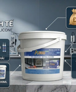 Infographic so sánh lợi ích kinh tế giữa keo silicone VCC A500 Plus 19L và dạng chai 300ml giúp tiết kiệm chi phí.