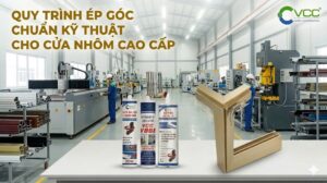 Hình ảnh Quy Trình ép Góc Chuẩn Kỹ Thuật Cho Cửa Nhôm Cao Cấp Sử Dụng Bộ Ba Keo Chuyên Dụng Vcc Pu88 Vcc V868 Và Vcc Pur 2k Tại Nhà Máy Sản Xuất  Vcc Sealant   Sản Xuất Phân Phối Keo Silicone Và Chất Kết Dính Chuyên Nghiệp