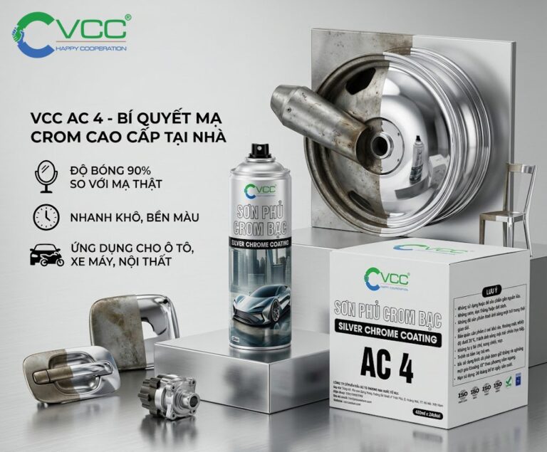 Ảnh Sơn Phủ Crom Bạc Ac 4 Của Vcc Bao Gồm Chai Xịt Thùng Sản Phẩm Và Các Linh Kiện ô Tô được Mạ Gương Sáng Bóng 90 So Với Mạ Thật  Vcc Sealant   Sản Xuất Phân Phối Keo Silicone Và Chất Kết Dính Chuyên Nghiệp