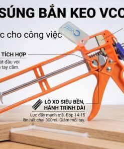 Súng Bắn Keo Vcc Màu Cam Tích Hợp Dao Cắt đầu Vòi Và Nắp Chai Thiết Kế Lò Xo Trợ Lực Hành Trình Dài Sử Dụng Cùng Keo Silicone Vcc A500 Chuyên Dụng Trên Bề Mặt Gỗ  Vcc Sealant   Sản Xuất Phân Phối Keo Silicone Và Chất Kết Dính Chuyên Nghiệp