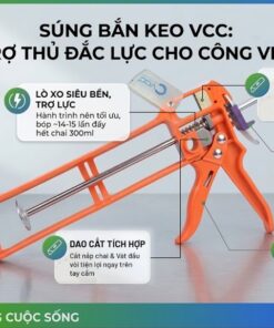 Hình ảnh Súng Bắn Keo Vcc Màu Cam Chuyên Dụng Tích Hợp Dao Cắt Vòi Và Lò Xo Trợ Lực Thi Công Cùng Keo Silicone Vcc A500  Vcc Sealant   Sản Xuất Phân Phối Keo Silicone Và Chất Kết Dính Chuyên Nghiệp