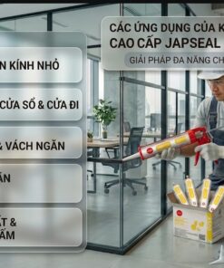 Tổng hợp các ứng dụng của keo trung tính cao cấp Japseal A500 dạng xúc xích trong thi công vách kính, cửa sổ và chống thấm.