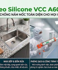Tổng hợp ứng dụng keo Silicone trung tính VCC A600 chống nấm mốc trong thi công nhà tắm, bồn rửa bát, phòng sạch y tế và thiết bị kho lạnh ngoài trời.
