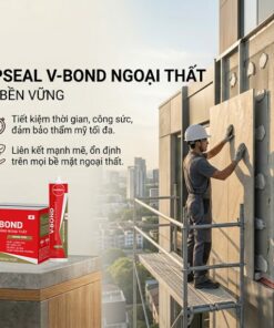Ưu điểm keo dán đa năng Japseal V-Bond Ngoại thất: siêu cường bám dính, bền thời tiết, thay thế đinh vít và an toàn sức khỏe.
