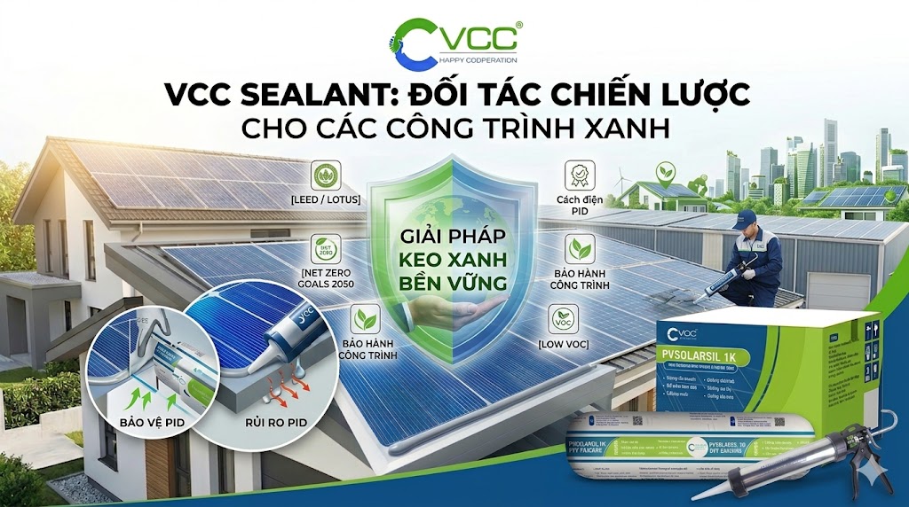 Vcc Sealant Cung Cấp Giải Pháp Keo Silicone Pin Mặt Trời đạt Chuẩn Leed Và Lotus Giúp Bảo Vệ Công Trình Xanh Và Chống Hiện Tượng Pid Hiệu Quả  Vcc Sealant   Sản Xuất Phân Phối Keo Silicone Và Chất Kết Dính Chuyên Nghiệp