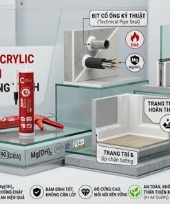 Hình ảnh Keo Acrylic Chống Cháy Lan Vcc V102 Bít Cổ ống Kỹ Thuật đạt Chuẩn Ei60 Và Trám Khe Cửa Vách Ngăn đạt Chuẩn Ei90 Ảnh Thể Hiện Khả Năng Sơn Phủ Thẩm Mỹ Bám Dính Tốt Và Chứa Hợp Chất Chống Cháy Magnesium Hydroxide Mgoh2  Vcc Sealant   Sản Xuất Phân Phối Keo Silicone Và Chất Kết Dính Chuyên Nghiệp