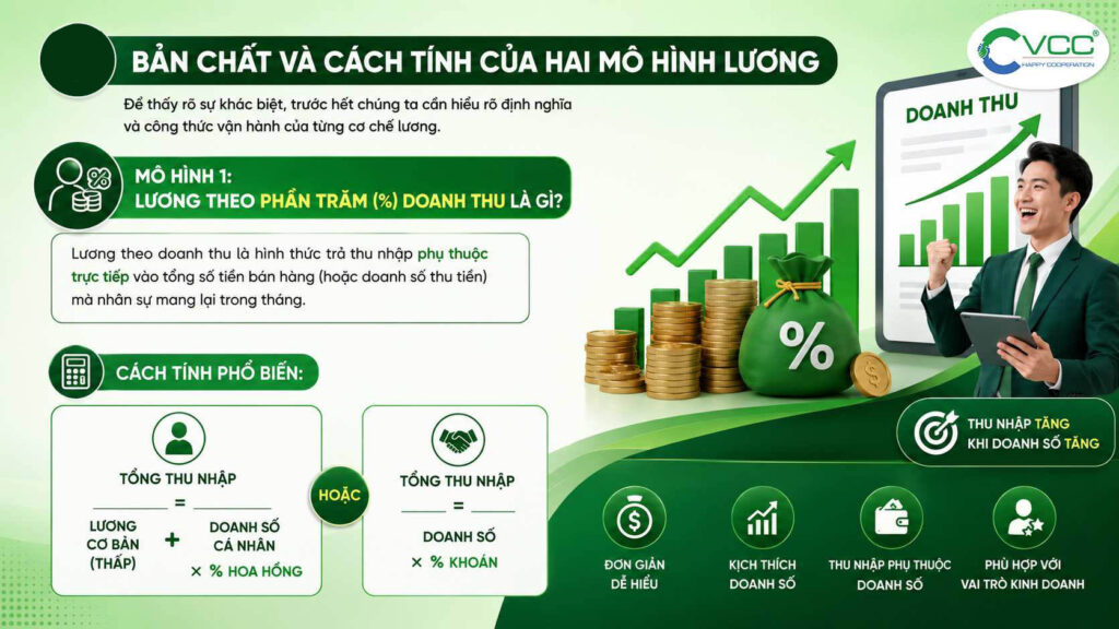 Infographic Giải Thích Bản Chất Lương Doanh Thu Là Gì Công Thức Tính Tổng Thu Nhập Theo Phần Trăm Hoa Hồng Cá Nhân Hoặc Tỷ Lệ Khoán Doanh Số Bán Hàng Cho Nhân Sự Tại Vcc  Vcc Sealant   Sản Xuất Phân Phối Keo Silicone Và Chất Kết Dính Chuyên Nghiệp