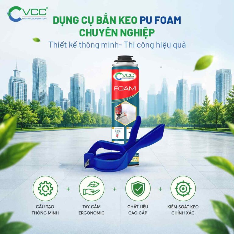 Thiết bị thi công keo bọt nở chuyên nghiệp VCC » VCC Sealant - Sản xuất, phân phối keo silicone và chất kết dính chuyên nghiệp Dụng Cụ Bắn Keo Pu Foam Chuyên Nghiệp Thương Hiệu Vcc Với Tay Cầm Ergonomic Cấu Tạo Thông Minh Giúp Kiểm Soát Lượng Keo Chính Xác Trong Thi Công Vcc Sealant Sản Xuất Phân Phối Keo Silicone Và Chất Kết Dính Chuyên Nghiệp