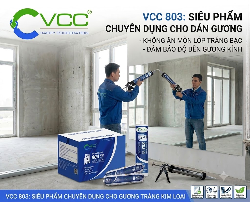 Ứng dụng thi công thực tế keo dán gương Silicone VCC 803 » VCC Sealant - Sản xuất, phân phối keo silicone và chất kết dính chuyên nghiệp Thợ Thi Công Sử Dụng Keo Silicone Vcc 803 Chuyên Dụng Dán Gương Sản Phẩm Không ăn Mòn Lớp Tráng Bạc Bám Dính Cực Tốt Và Thân Thiện Với Môi Trường Vcc Sealant Sản Xuất Phân Phối Keo Silicone Và Chất Kết Dính Chuyên Nghiệp