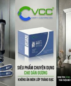 Trọn bộ keo dán gương VCC 803 quy cách đóng gói dạng xúc xích (Foil) 300ml và súng bắn keo chuyên dụng. Sản phẩm giúp lắp đặt gương nội thất sang trọng, tuyệt đối không ăn mòn lớp tráng bạc.