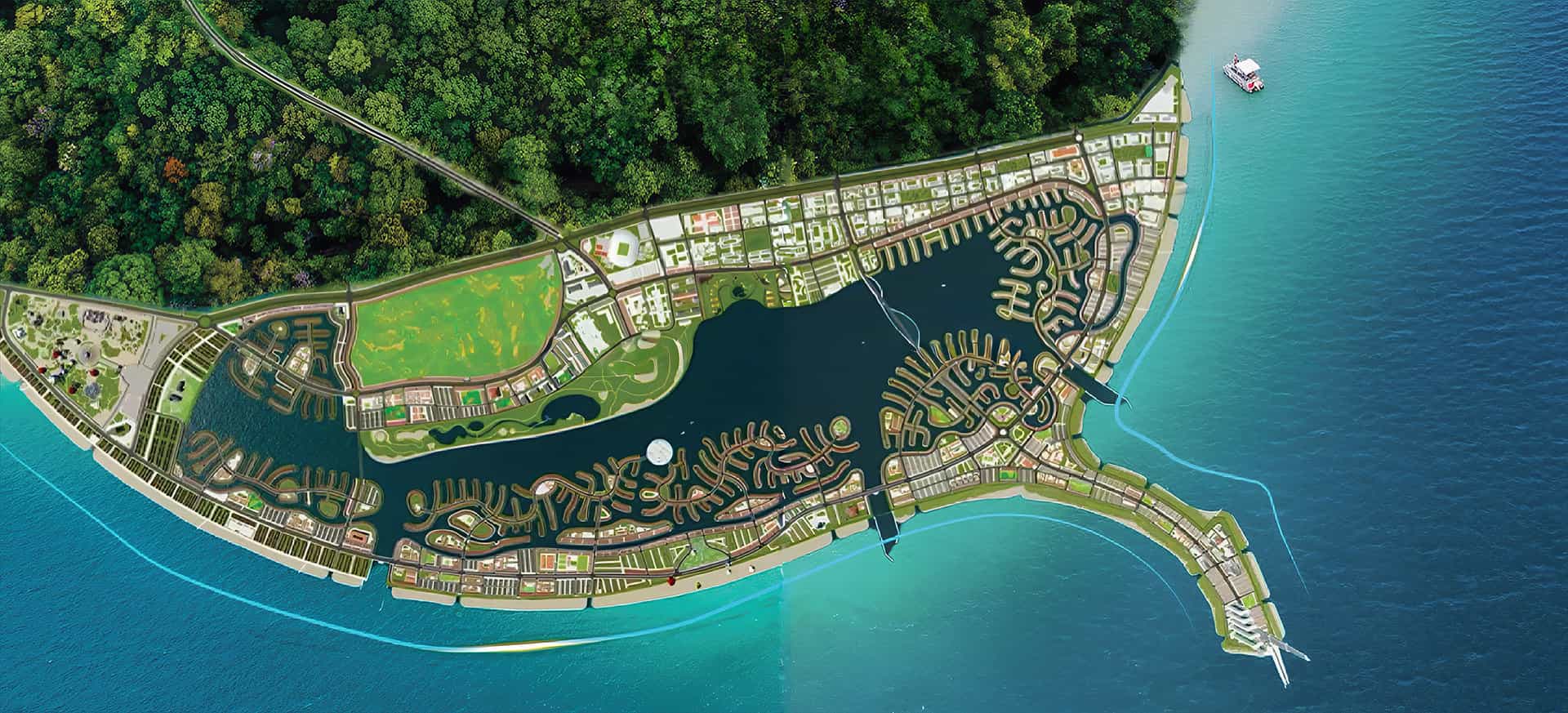 Toàn cảnh siêu dự án lấn biển Vinhomes Green Paradise Cần Giờ ứng dụng keo VCC kháng muối biển bảo vệ vách kính.