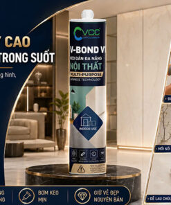Hình ảnh minh họa tính thẩm mỹ cao của keo dán Japseal V-Bond V1 nhờ thiết kế keo trong suốt.