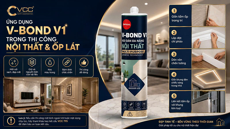 Ứng dụng thực tế keo dán nội thất Japseal V-Bond V1 – VCC Sealant - Sản xuất, phân phối keo silicone và chất kết dính chuyên nghiệp Hình ảnh 5 ứng Dụng Thực Tế Của Keo Dán Japseal V bond V1 Trong Thi Công Nội Thất Vcc Sealant Sản Xuất Phân Phối Keo Silicone Và Chất Kết Dính Chuyên Nghiệp