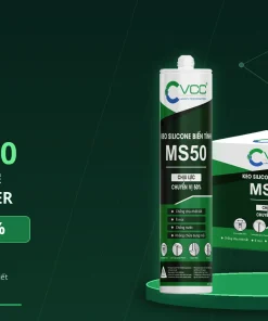 Chai keo biến tính VCC MS50 ứng dụng công nghệ Hybrid Polymer, chịu chuyển vị ±50%, chuyên dụng trám khe co giãn bê tông và tấm panel.
