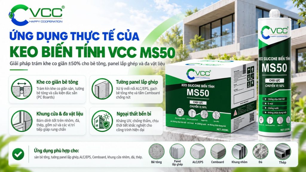 Ứng Dụng Keo Biến Tính Vcc Ms50 Trong Trám Khe Co Giãn Bê Tông Mối Nối Tường Panel Lắp Ghép Alceps Cemboard Và Khung Cửa Nhôm  Vcc Sealant   Sản Xuất Phân Phối Keo Silicone Và Chất Kết Dính Chuyên Nghiệp