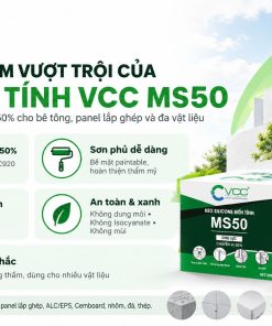 Keo biến tính VCC MS50 chịu chuyển vị ±50%, dễ sơn phủ, không gây ố bẩn, không chứa dung môi và bám dính bền chắc.